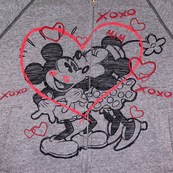 Vintage Disney Minnie & Mickey love zip up hoodie - Picture 2 of 7